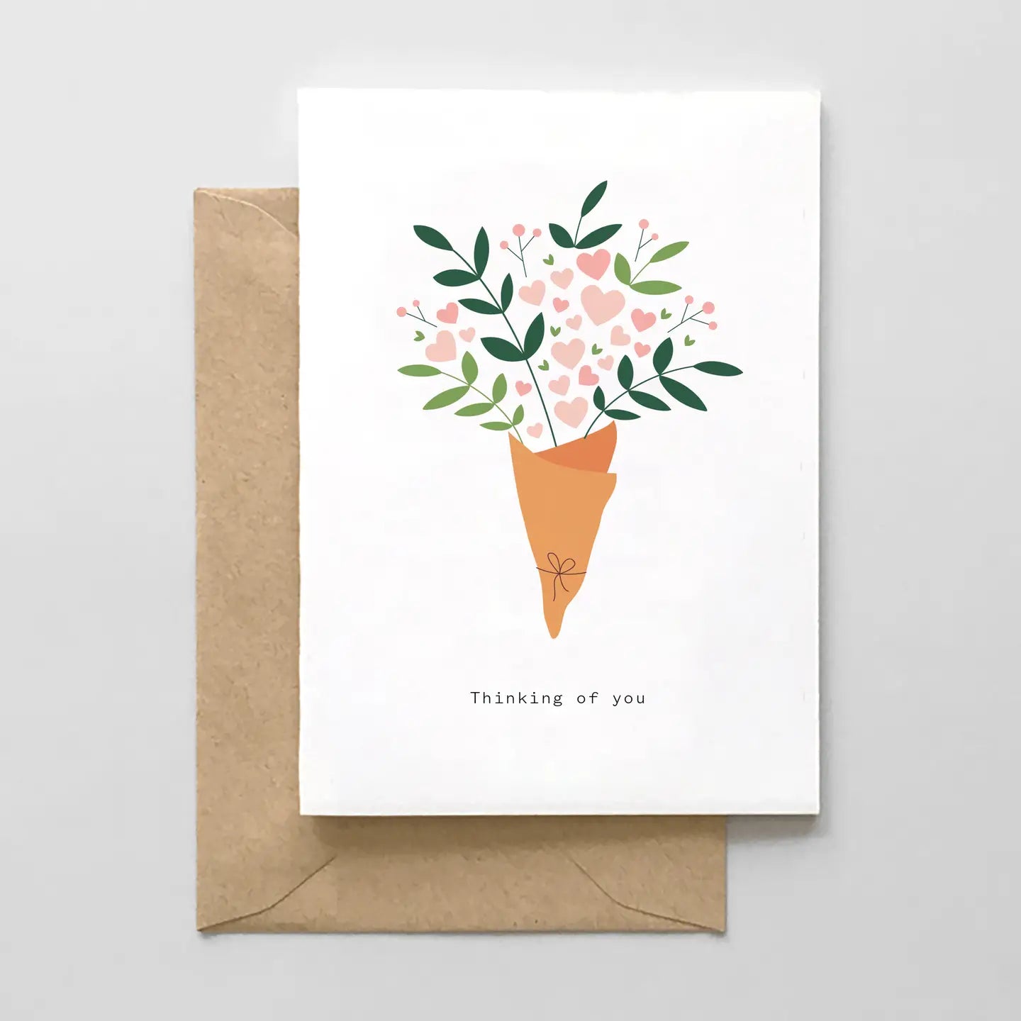 Thinking of You - Heart Bouquet Greeting Card