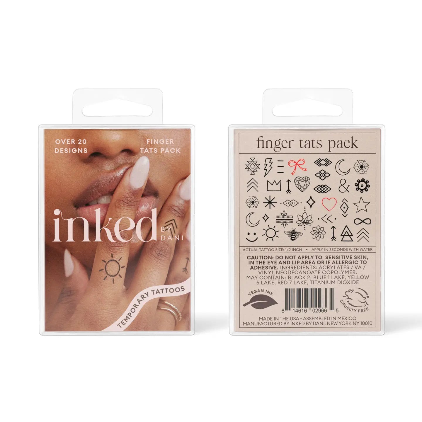 INKED by Dani- Finger Tats Pack Temporary Tattoos