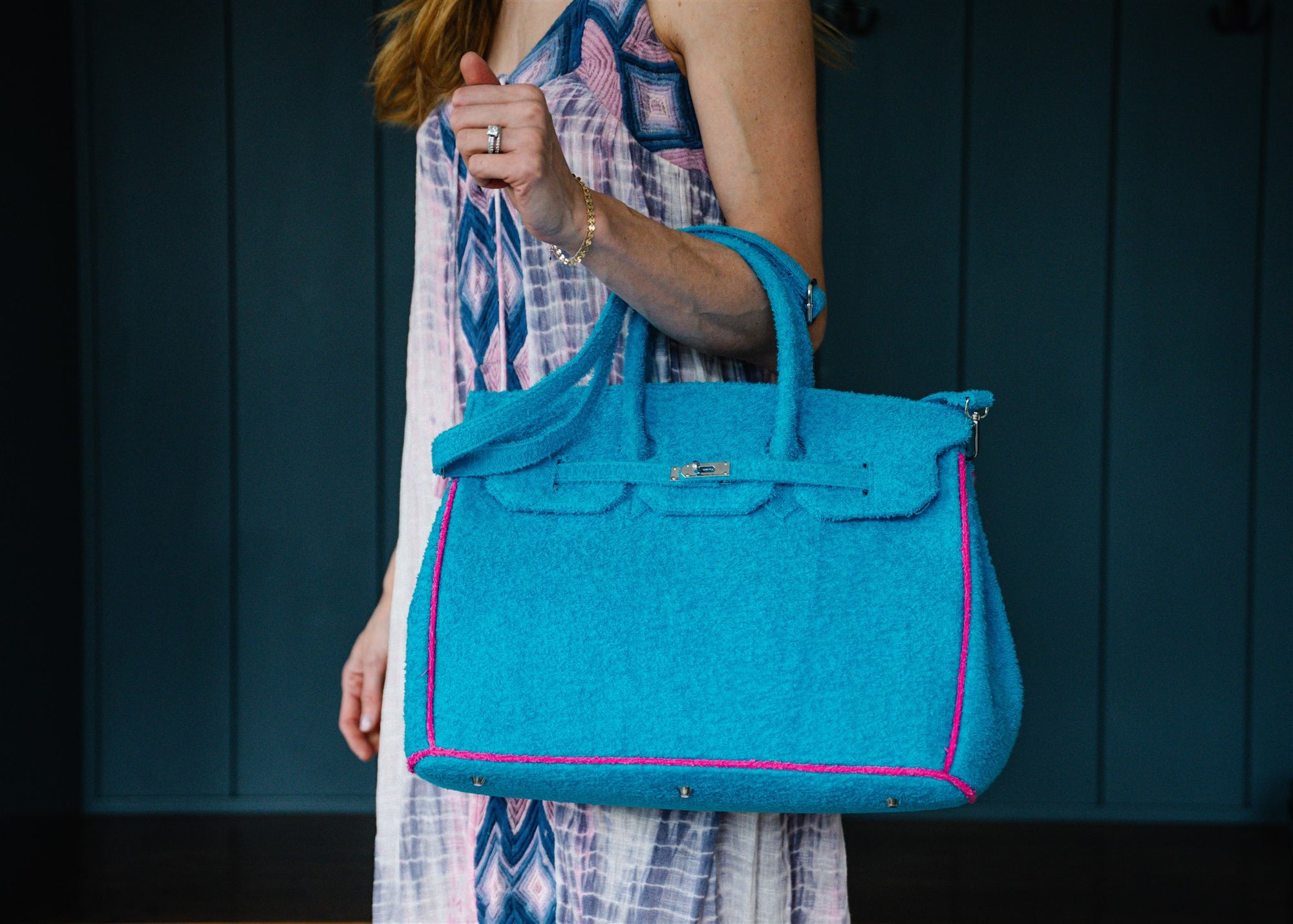 Tote Bag-Terry Cloth (Turquoise)