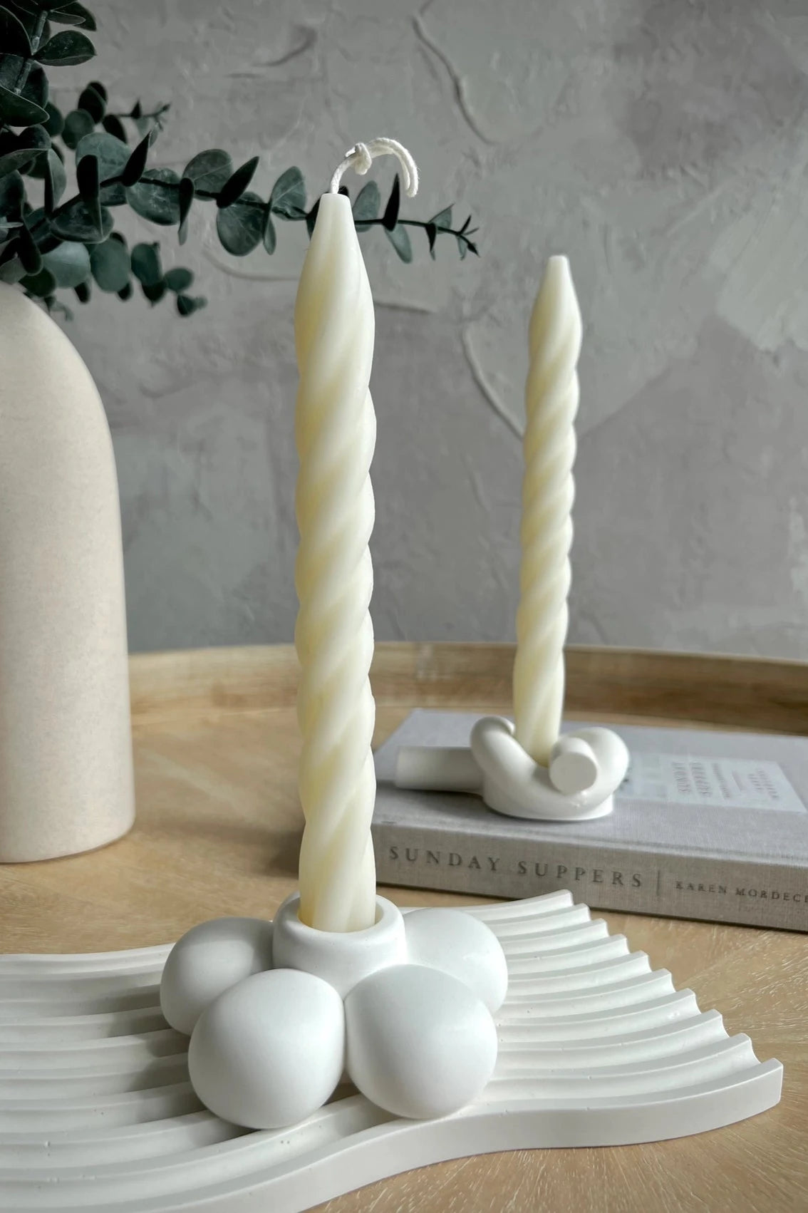 Cream Taper Candle - Set of 2