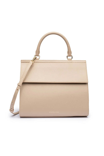 Modern Picnic- Cream Leather Lunch Box Insulated Purse