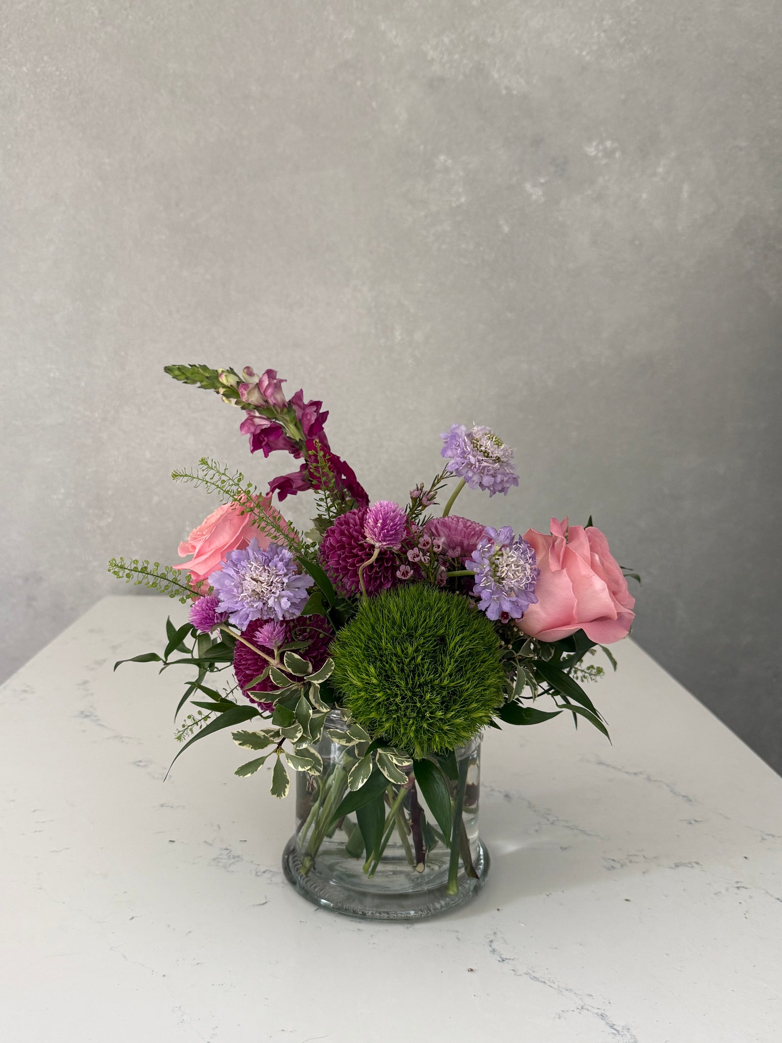 Small Arrangement in Glass Vase