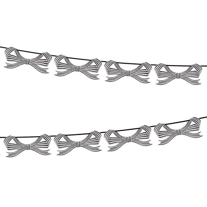 MERI MERI Black & White Stripy Bow Garland