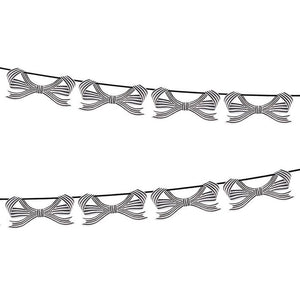 MERI MERI Black & White Stripy Bow Garland