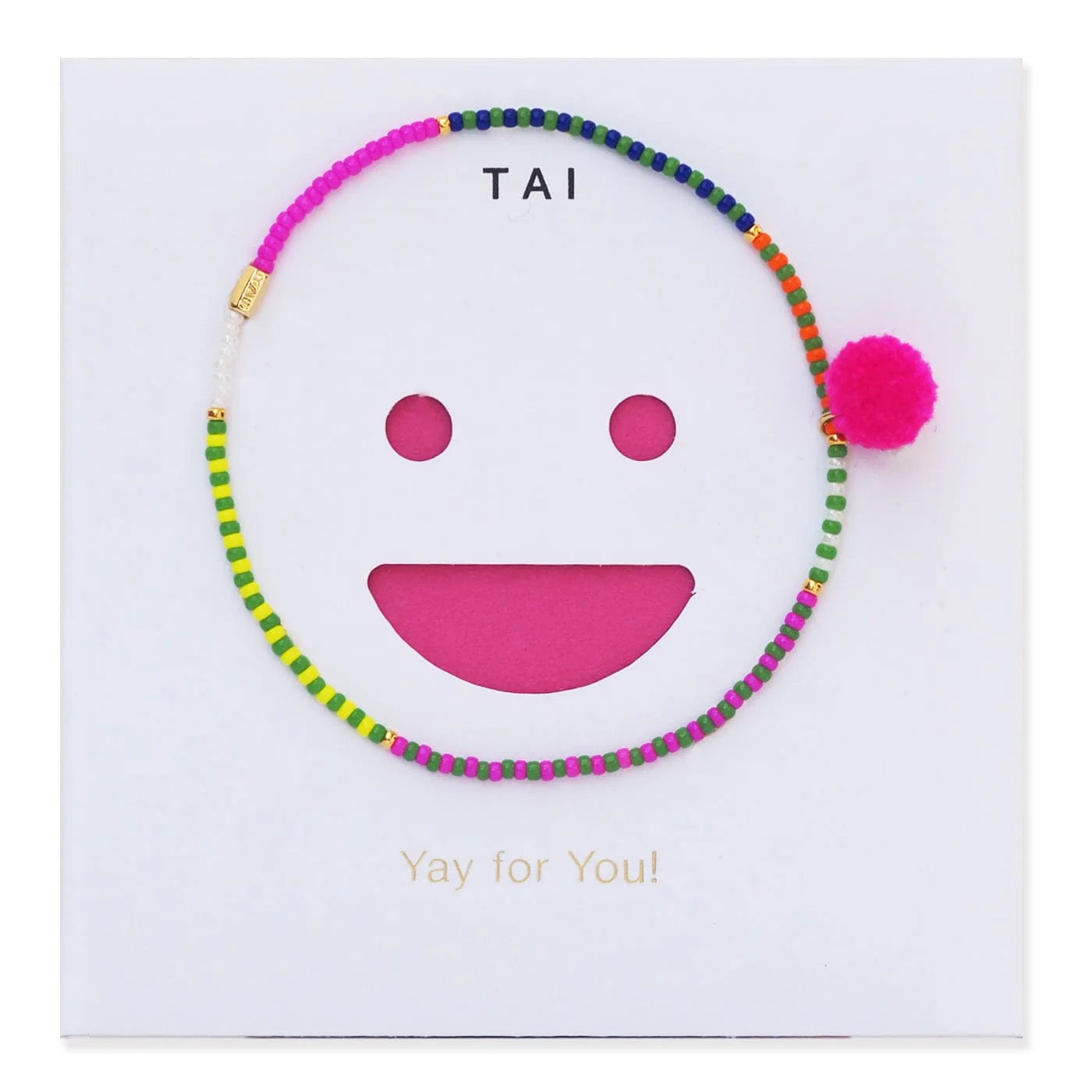 TAI JEWELRY-Pom Bead Elastic Bracelet
