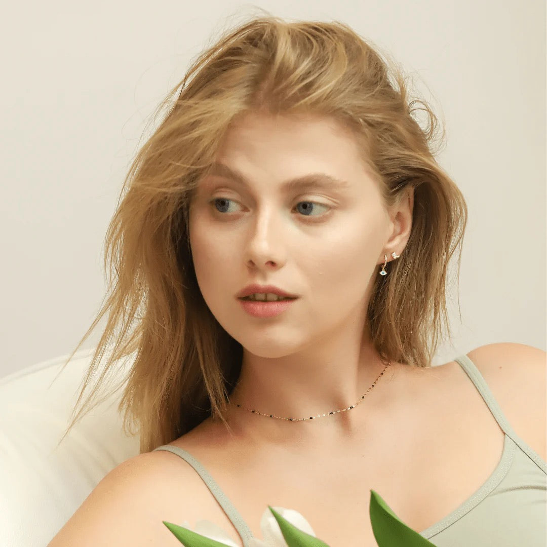 Gold Vermeil Sparkle Chain with Enamel Stations- Black/Gold