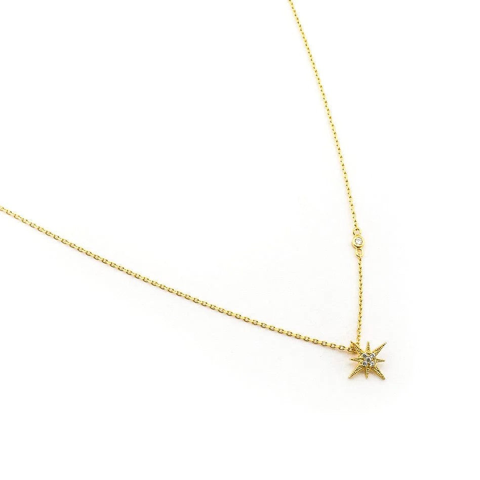 CZ Starburst Pendant Necklace