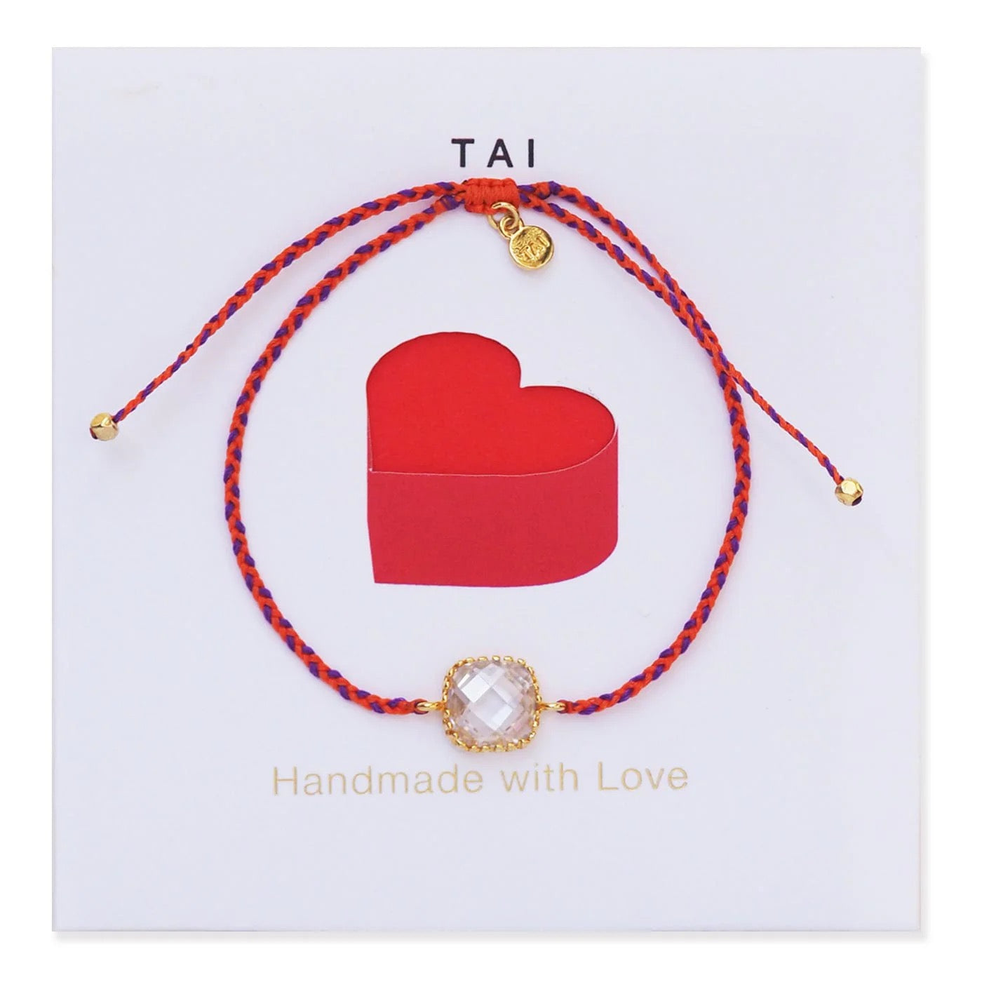 TAI JEWELRY- Handmade Woven Cord Bracelet- Red