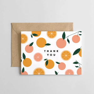 Thank You Cards-Mini Boxed Set of 6 Cards Funky Oranges