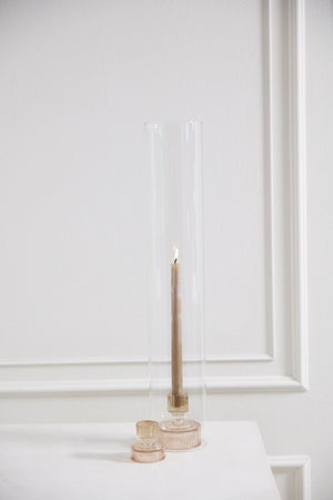 Ribbed Candle holder- Peach