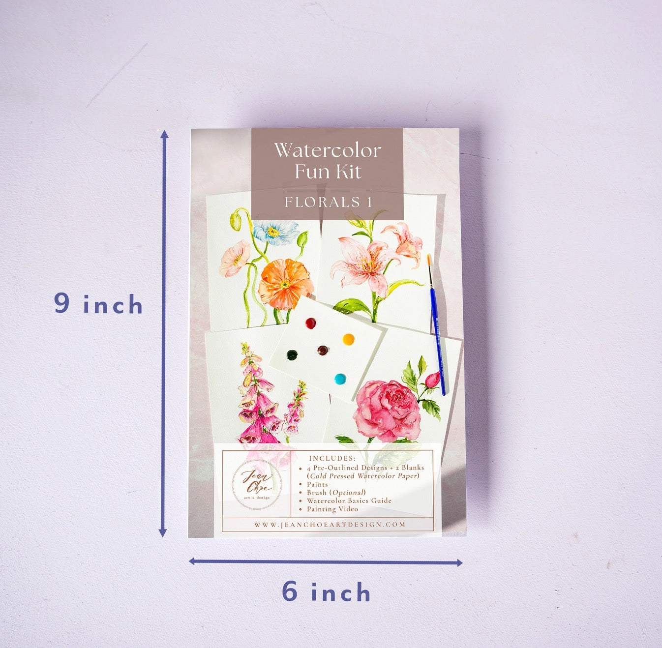 Watercolor Painting Kit with Outlined Pages *Florals*
