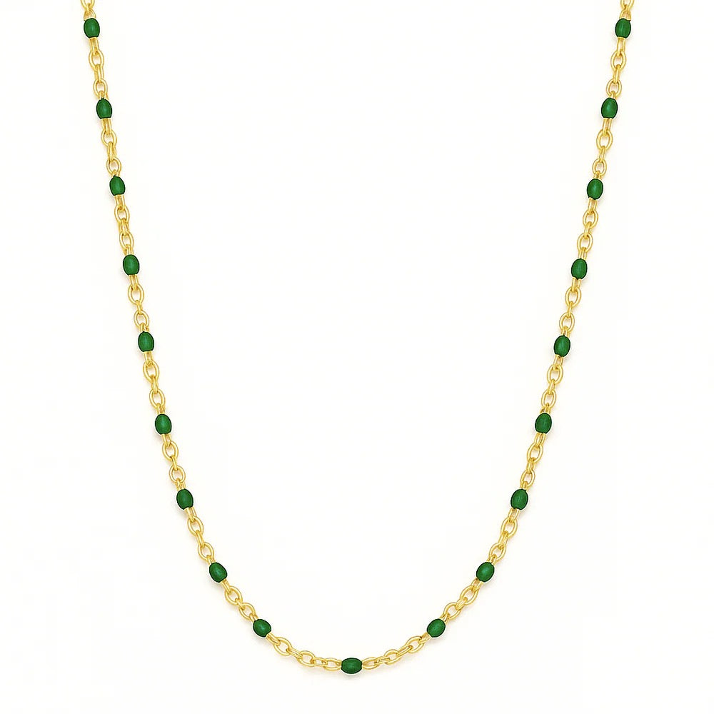 Ellie Vail- Evie Green Dainty Enamel Beaded Necklace