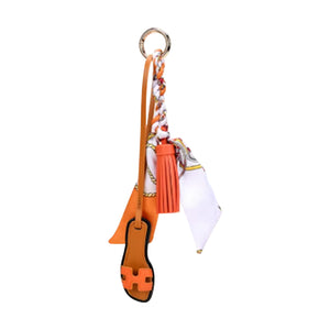 Mini Designer Sandal with Scarf Purse Charm