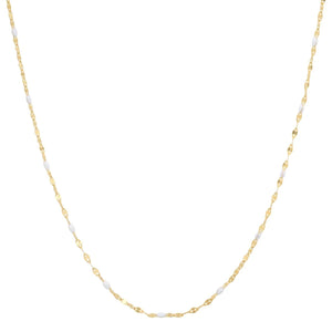 Gold Vermeil Enamel Beaded Necklace- White/Gold