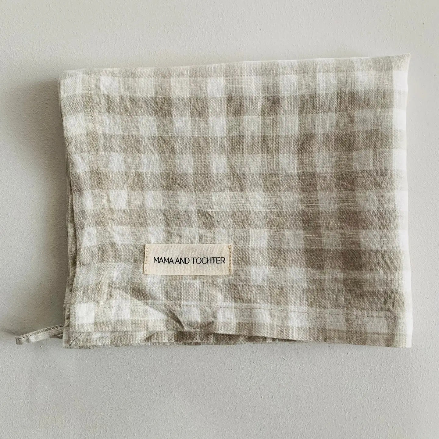 Dove Grey Grigham French Linen Towels