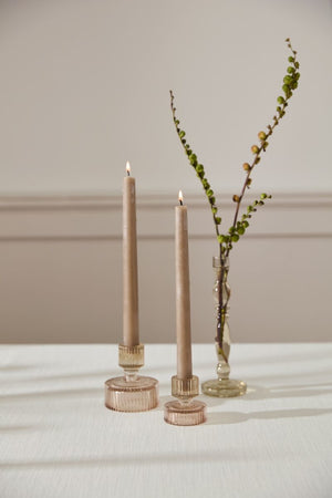 Ribbed Candle holder- Peach