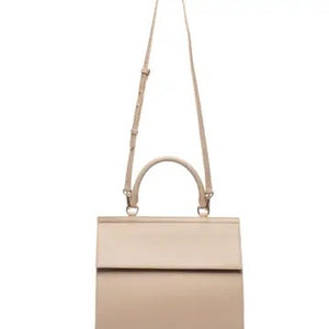 Cream Leather Lunch Box Insulated Purse