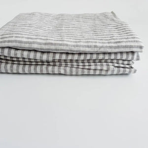 Grey Stripe French Linen Towels