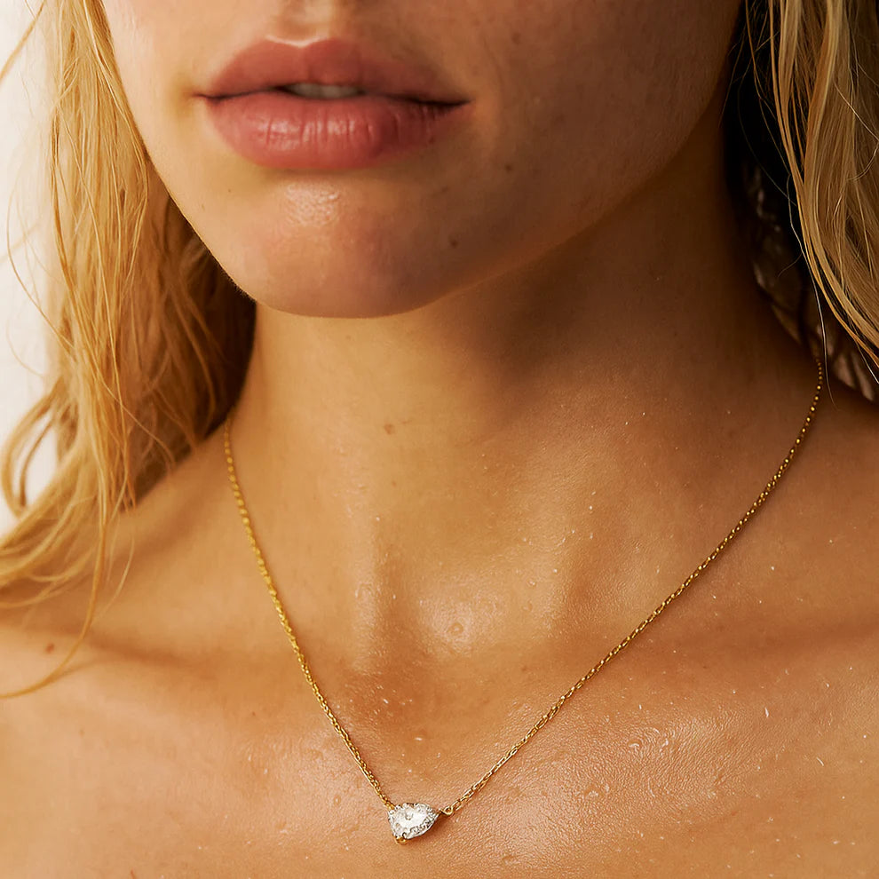 Ellie Vail- Lola Solitaire Sideways Pear Necklace