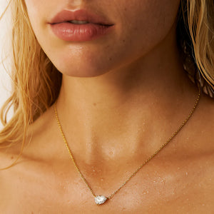 Ellie Vail- Lola Solitaire Sideways Pear Necklace