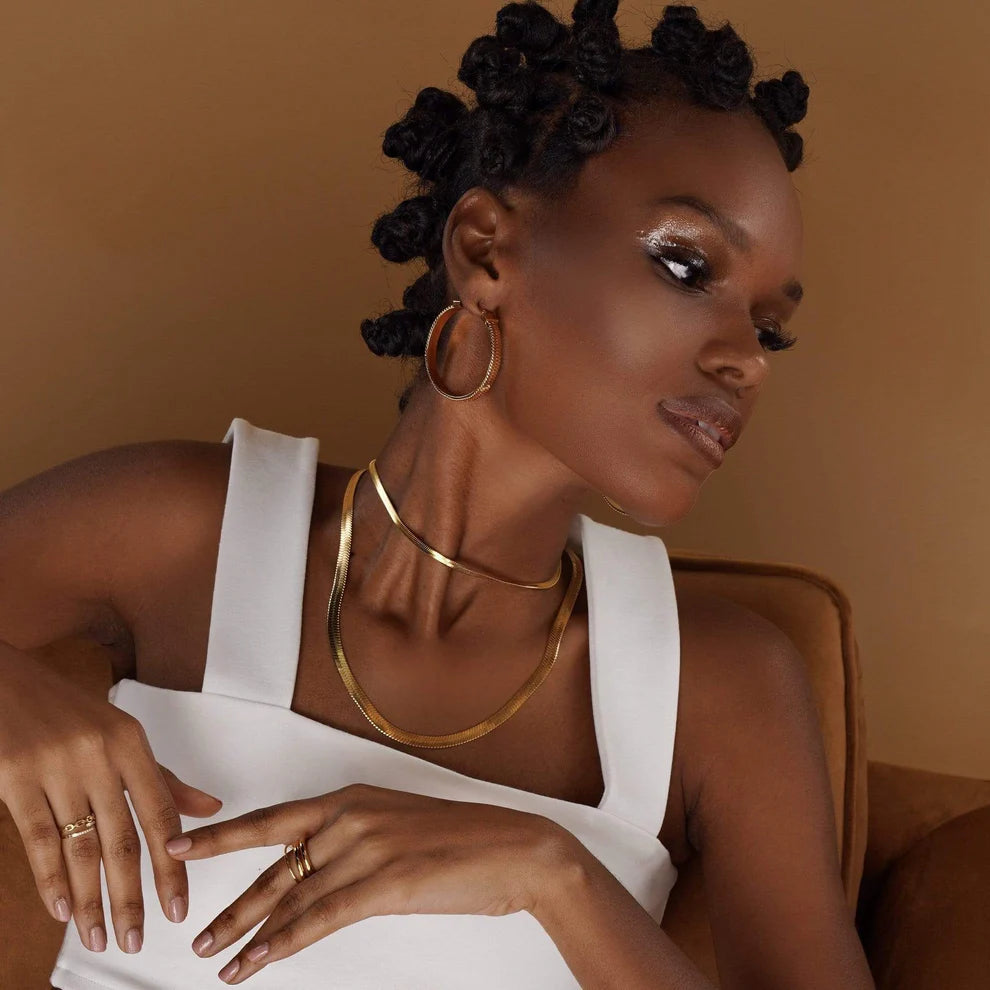 Ellie Vail-Nic Herringbone Chain Choker Necklace